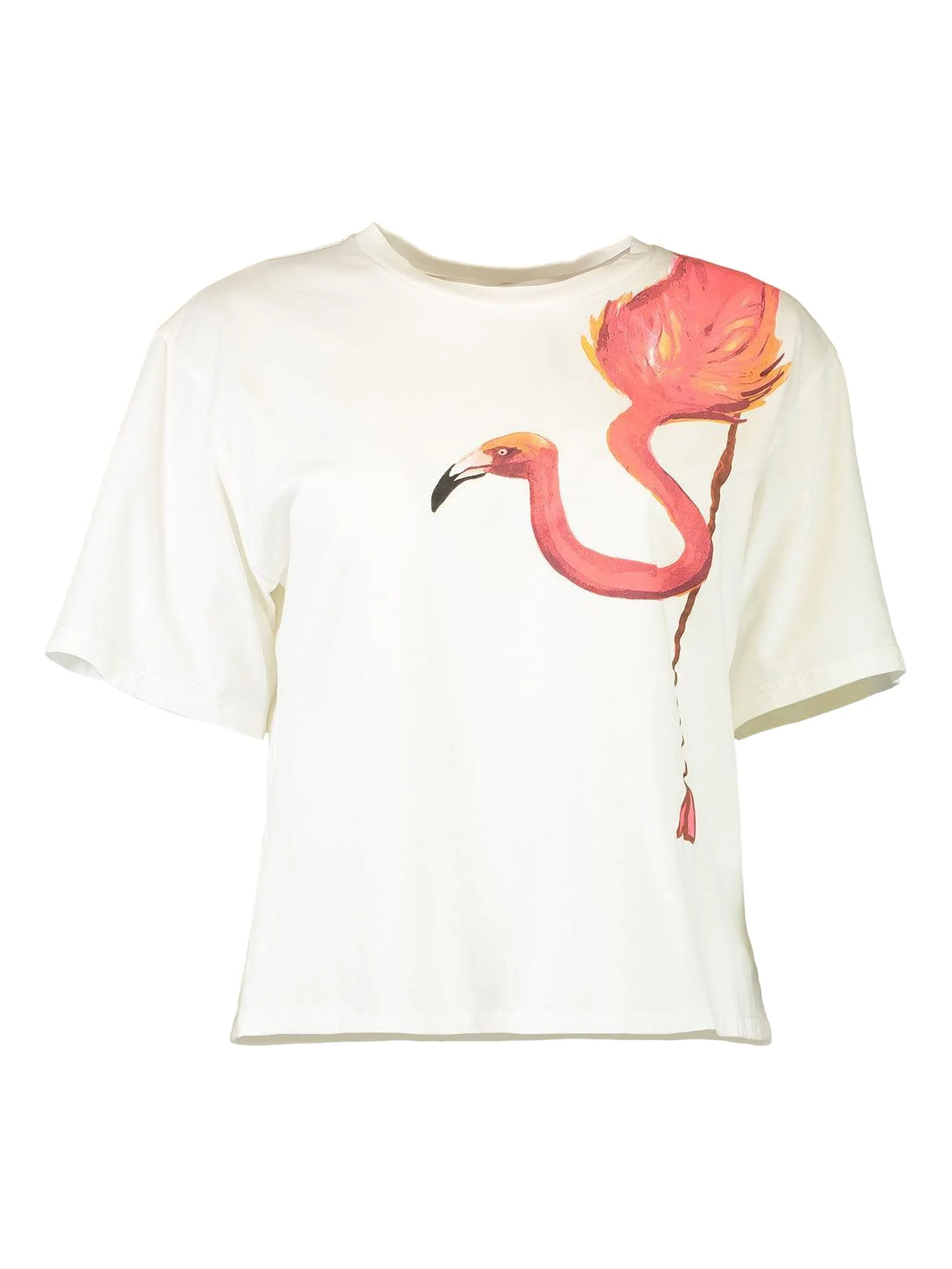 

Готовая к отпуску футболка с принтом фламинго Le Superbe, белый