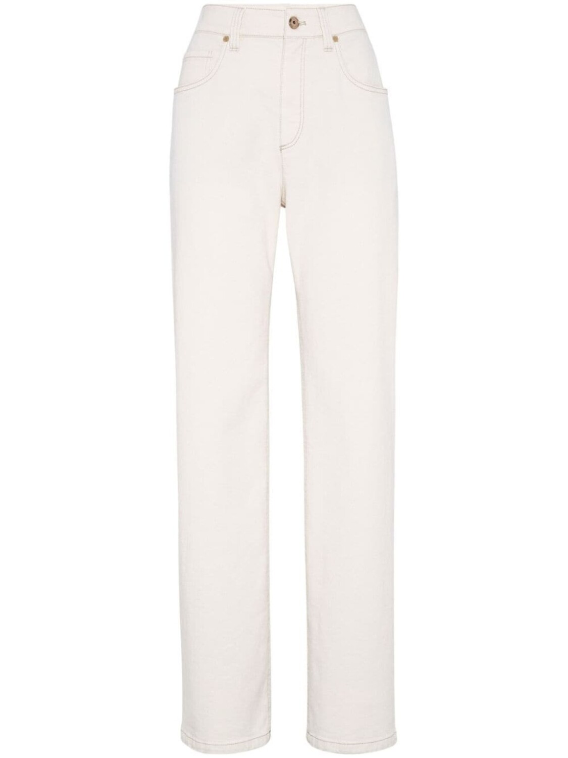 

Brunello Cucinelli прямые джинсы с завышенной талией, белый