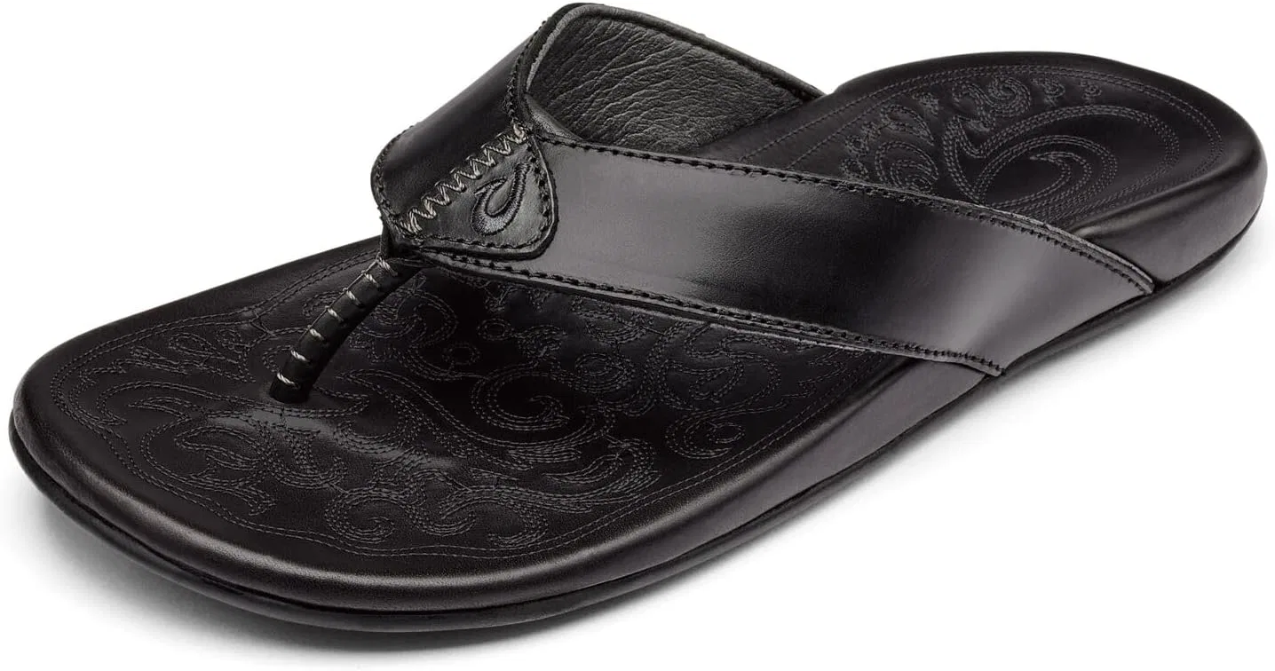 Сандалии из натуральной кожи, OLUKAI, Black/Black