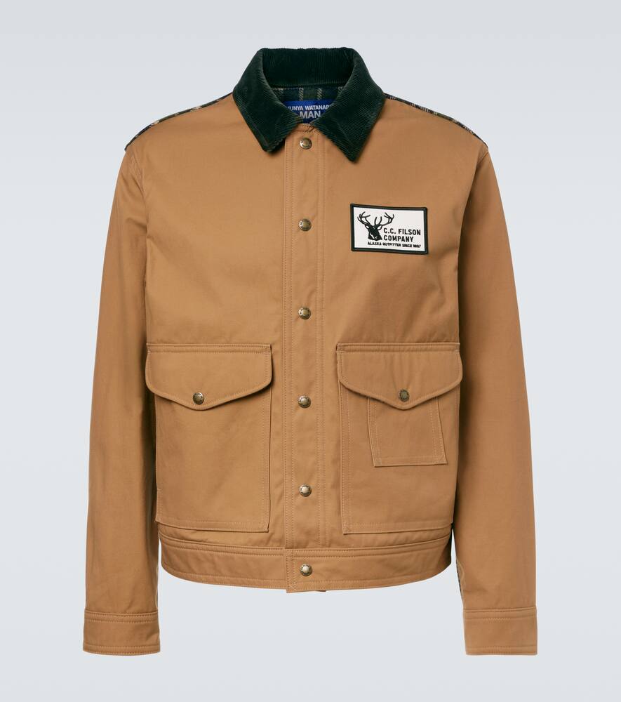 

Филсон куртка из смеси хлопка и шерсти Junya Watanabe, Beige x Navy x Green