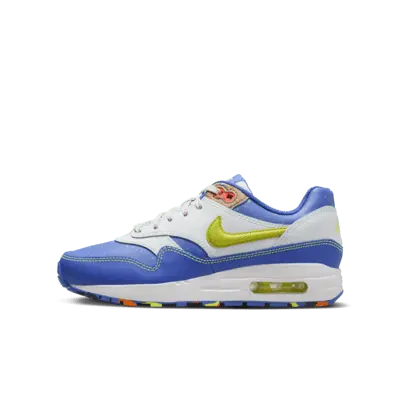 

Кроссовки Nike Air Max 1, цвет Astronomy Blue/Photon Dust/Total Orange/Volt