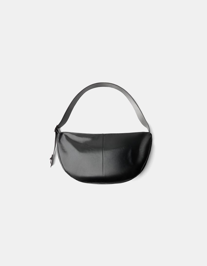 

Сумка макси с эффектом кожи Bershka, черный