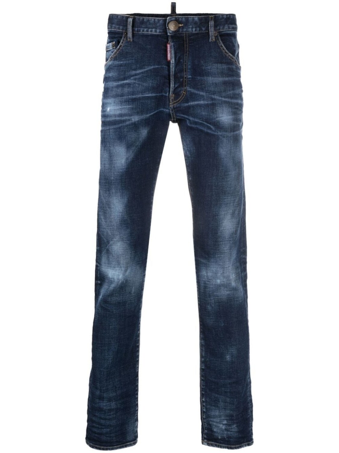 

Dsquared2 logo-patch straight-leg jeans, синий