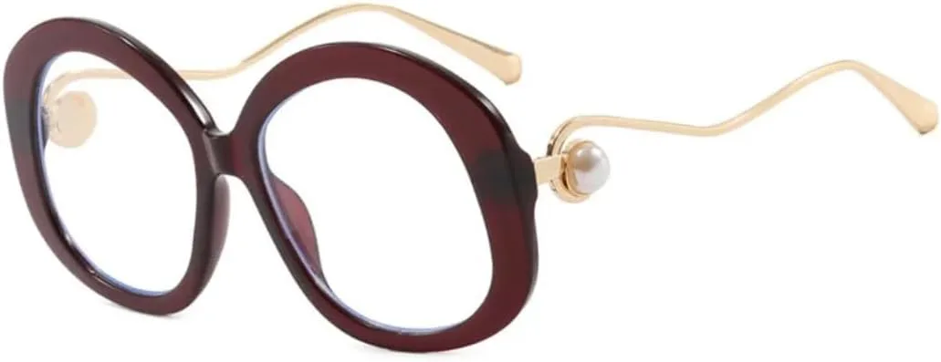 

Модные ретро-солнцезащитные очки в круглой оправе с жемчужными вставками, женские солнцезащитные очки в стиле ретро с защитой от УФ-излучения UV400 VVTWSSW, Tea Tea