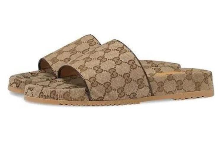 Мужские шлепанцы Gucci GG, бежевый