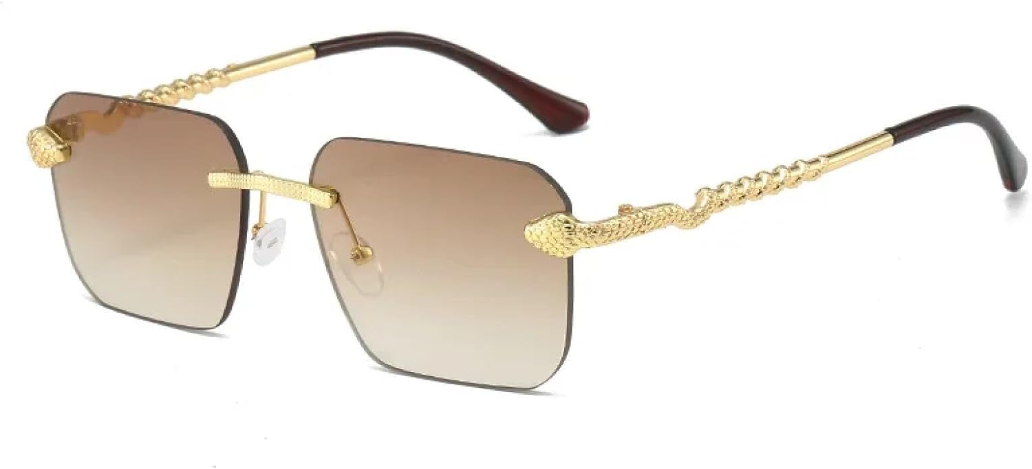 

Роскошные дизайнерские солнцезащитные очки для женщин, популярные безободковые солнцезащитные очки с зеркальными линзами, трендовые градиентные цвета для активного отдыха на природе TVTBBVV, Tea