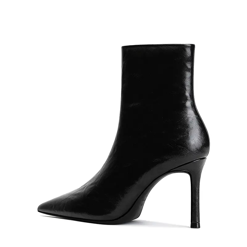 Li Ke Женские черные полусапожки на каблуке 6 см без подкладки, цвет Black Unlined 6CM Heel Height