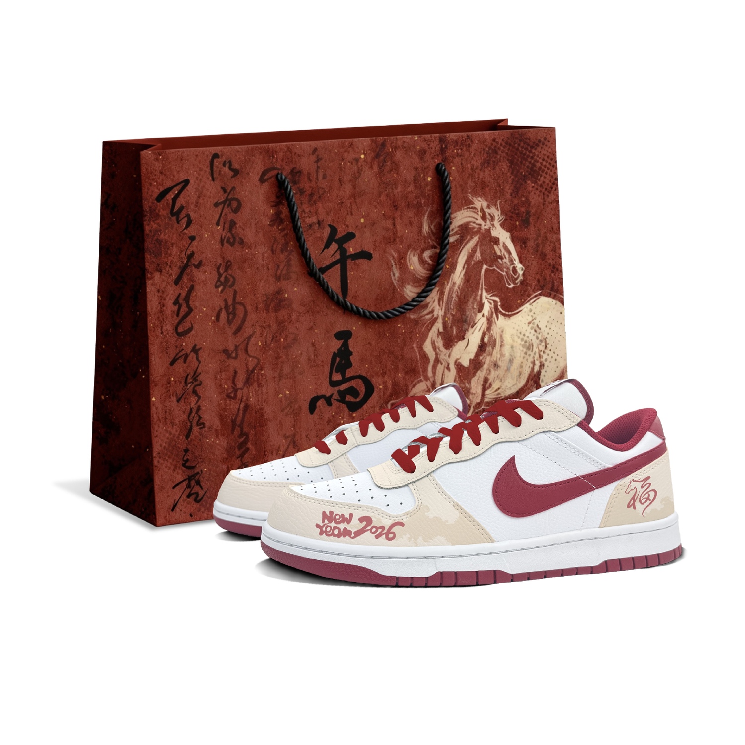 

Nike Кроссовки для скейтбординга Big Low Lux Wealth Golden Horse Shopping Bag Cushioning Lightweight Low top мужские