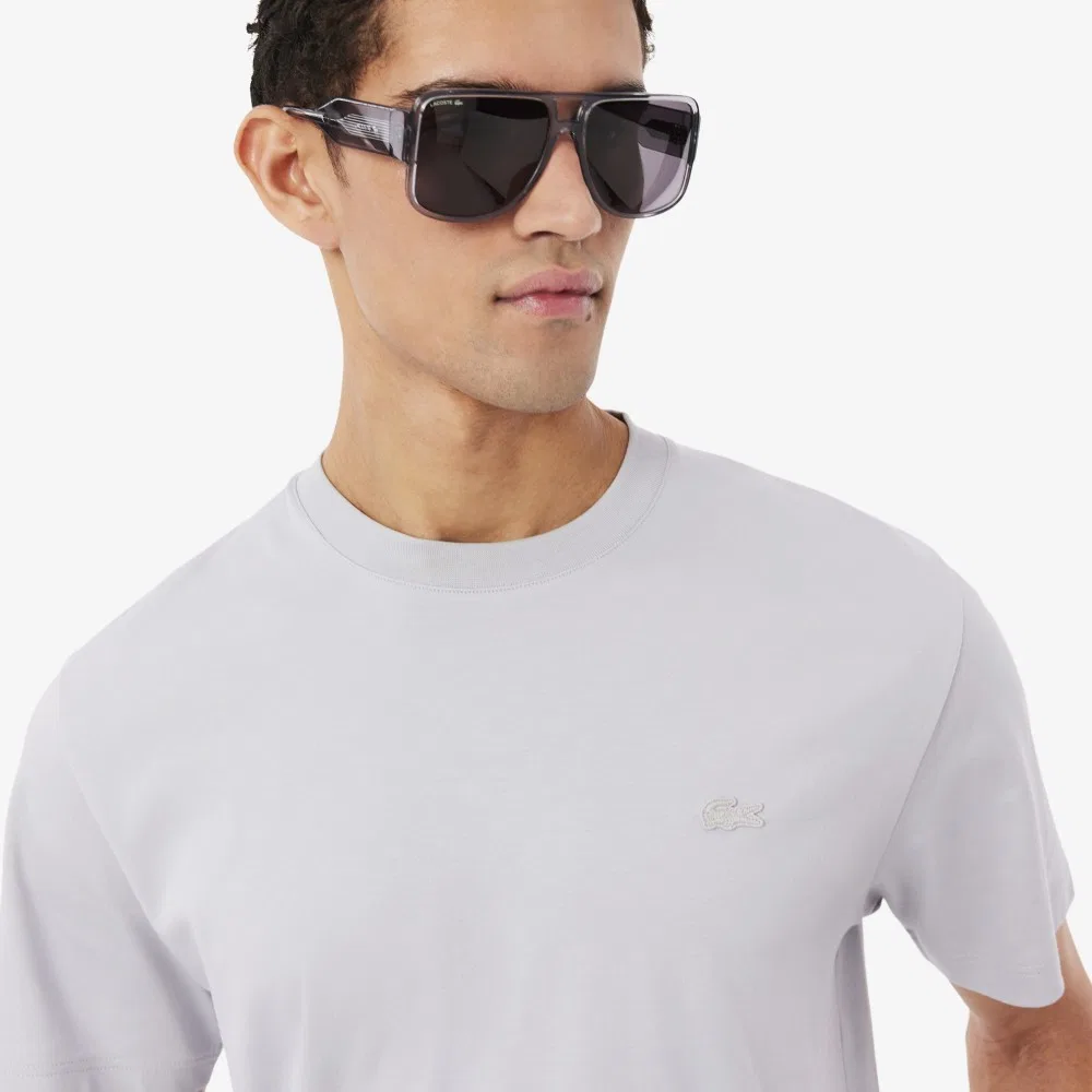 Футболка мужская Lacoste Paris Pack Interlock, хлопок 100%, светло-серый — фото 2