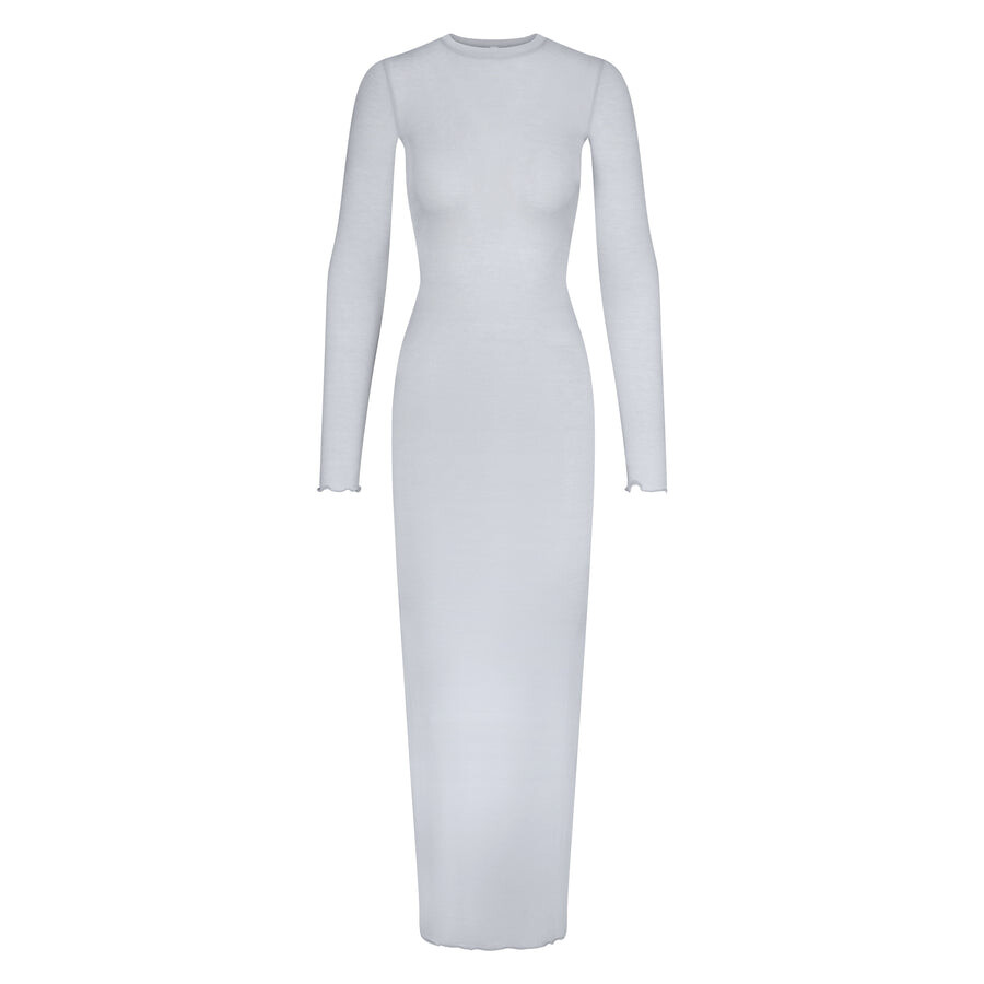 

Длинное платье с длинными рукавами SKIMS Sheer Modal, цвет Pearl
