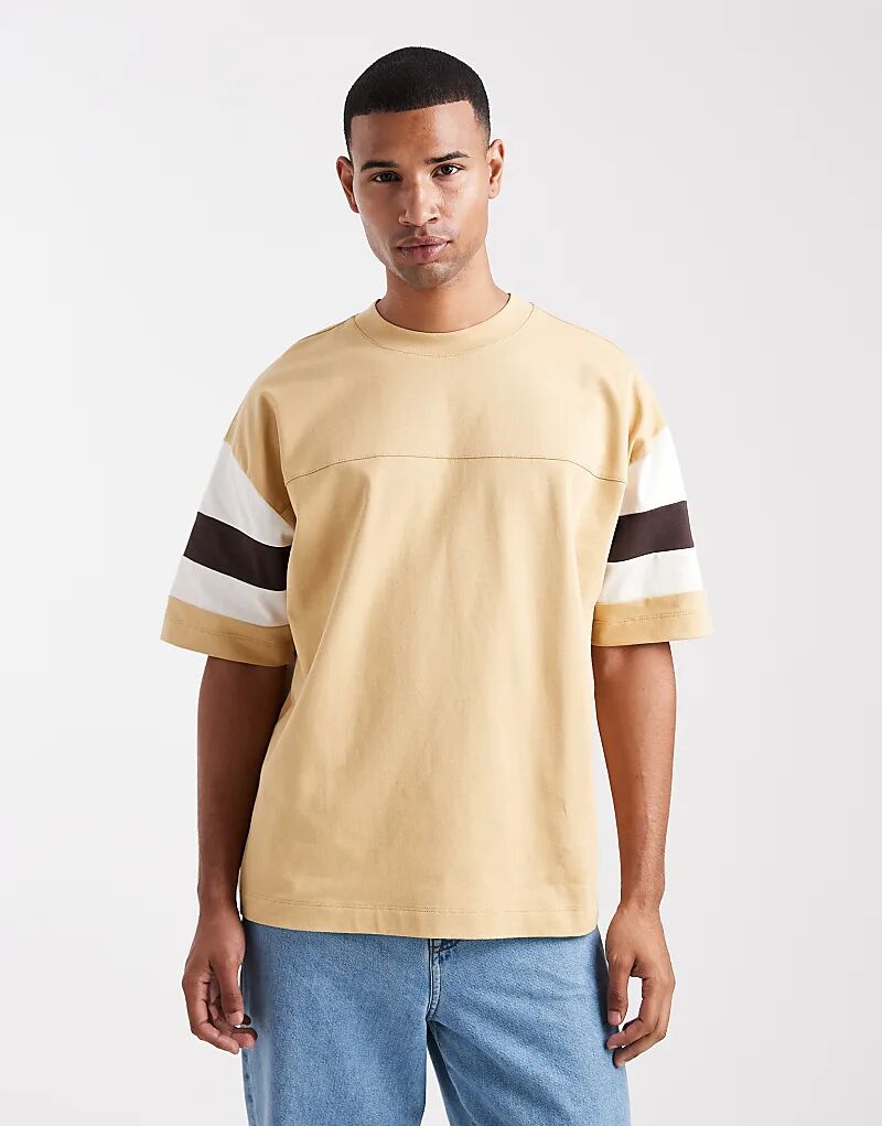 

Футболка свободного кроя ASOS DESIGN с контрастными вставками желтого цвета