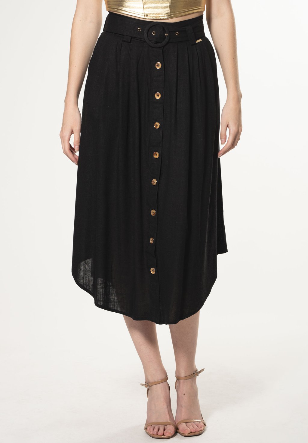 

Юбка А-силуэта BUTTON-THROUGH - Pleated skirt INFLUENCER, черный