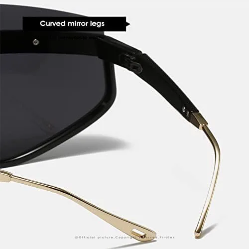 

Солнцезащитные очки-щитки One Piece для женщин, винтажные, увеличенного размера, в полуободковой оправе, в полоску, мужские, цвета шампанского, черные MTZJH, Clear