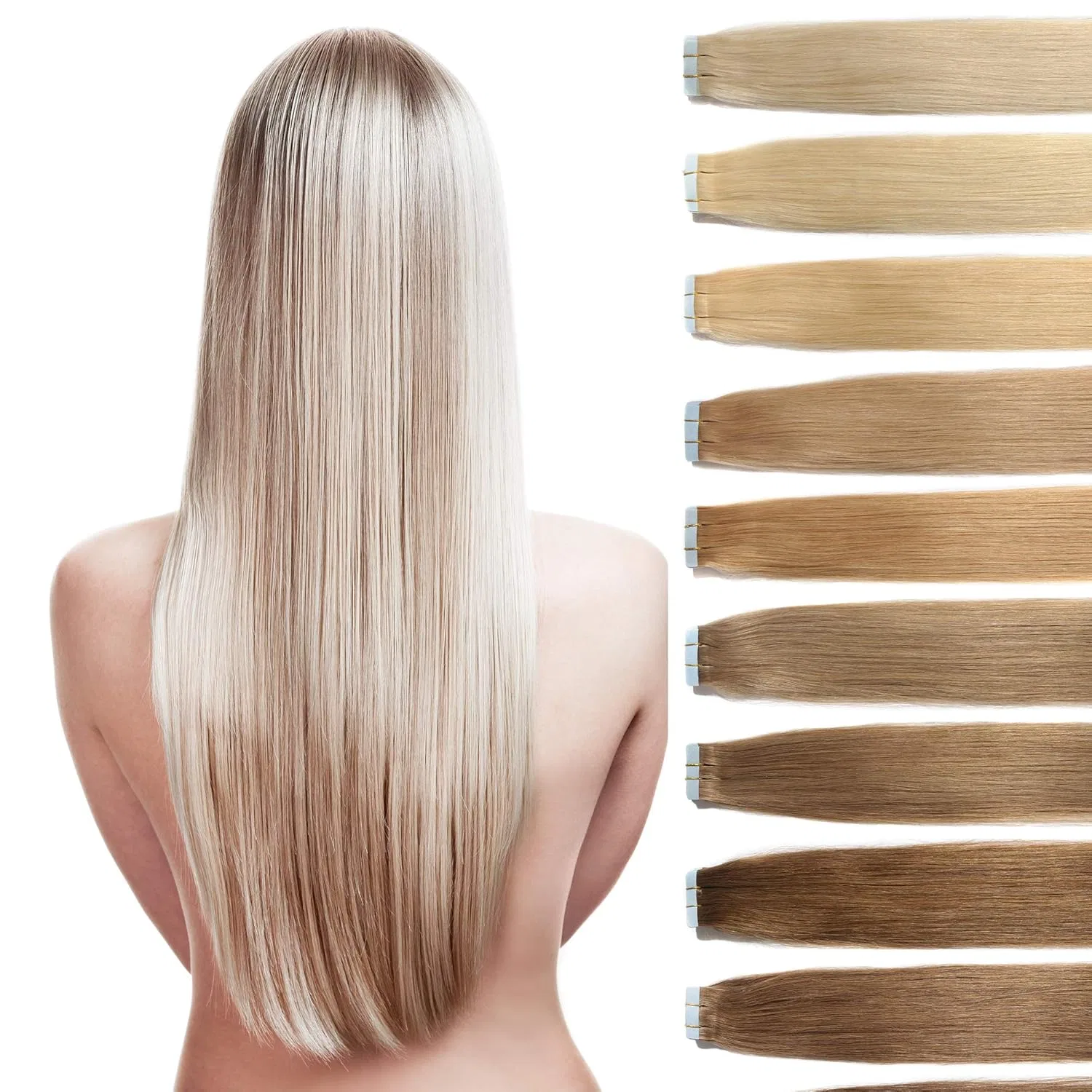 Накладные пряди на лентах из натуральных волос Remy, 60 см Glamxtensions