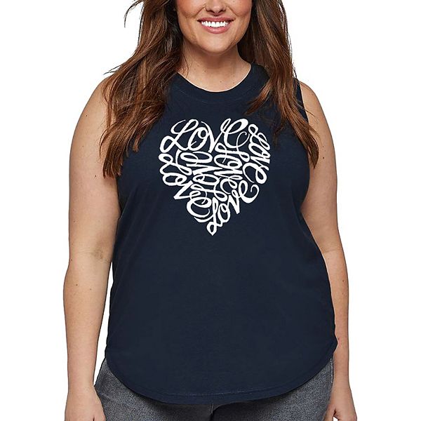 

Футболка Cursive heart для женщин plus size La Pop Art, Navy, Синий, Футболка Cursive heart для женщин plus size La Pop Art, Navy