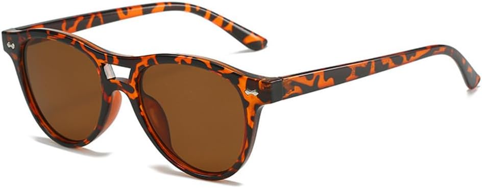 

Солнцезащитные очки UV400 для мужчин и женщин | Двойные перемычки, овальные заклепки в стиле панк | для вождения и занятий спортом на открытом воздухе generic, Leopard Tea