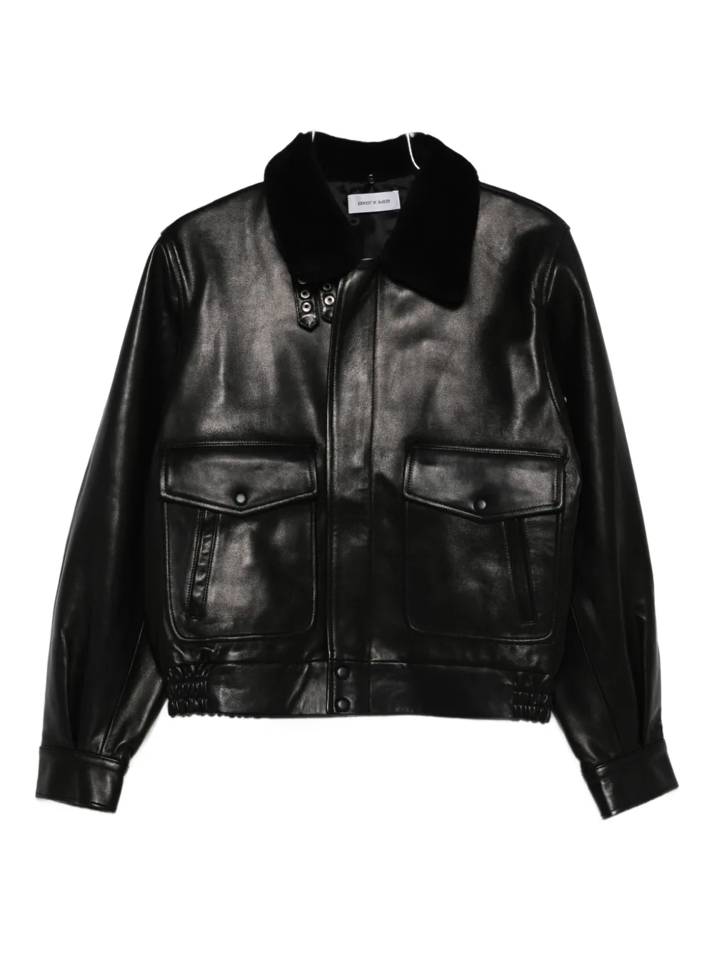 

Кожаная куртка с клапанными карманами Ernest W. Baker, черный