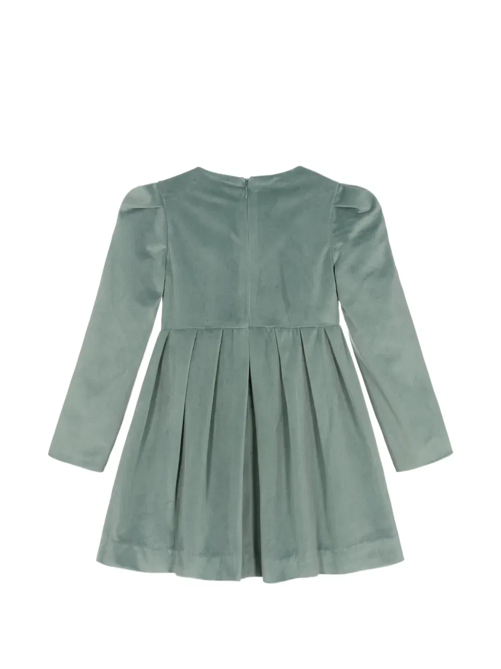 Короткое платье с бантом Max Mara Kids, зеленый — фото 2