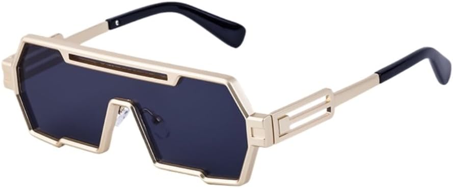 

Мужские солнцезащитные очки в стиле стимпанк, модные квадратные солнцезащитные очки из металла, цельные солнцезащитные очки в стиле панк, модные прямоугольные очки WNCKSQ, C2goldgray