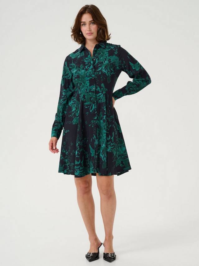 

Платье-рубашка с цветочным узором kaisa KAFFE, цвет Black/Green