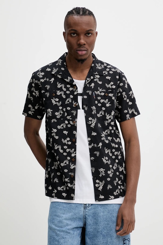 

Рубашка с добавлением льна Superdry, черный