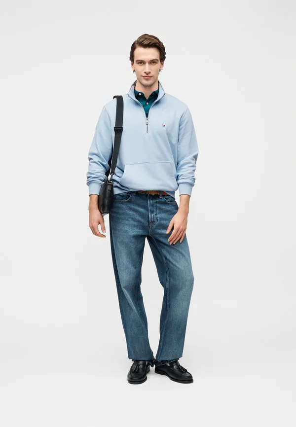 Толстовка с вышивкой флага из махровой ткани на молнии Tommy Hilfiger, Breezy Blue — фото 2