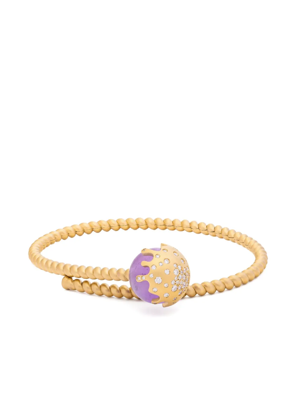 

Браслет Melting Lollipop из желтого золота 750 пробы с бриллиантами и аметистом Mimia Leblanc, золотистый