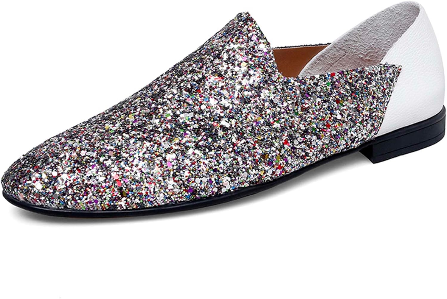 

Лоферы с блестками Generic, белый