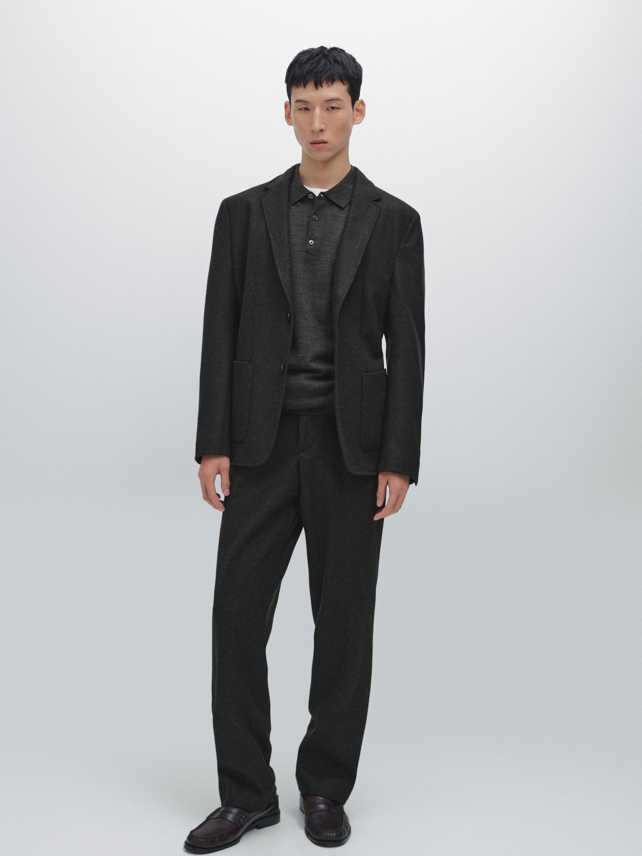 

Брюки из смесовой шерсти Massimo Dutti, Charcoal