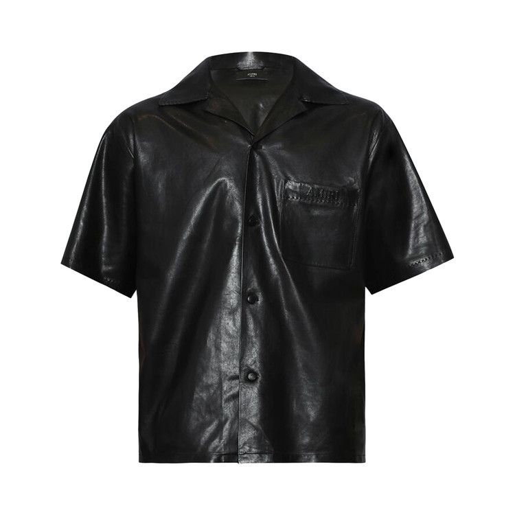 

Рубашка Amiri Lightweight Leather Camp Shirt, Black