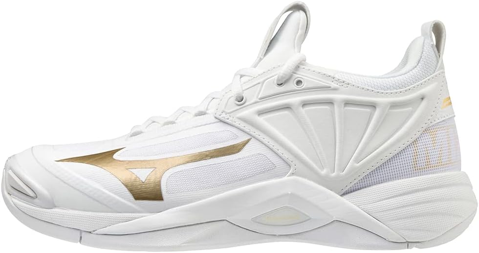 

Женские волейбольные кроссовки Mizuno Wave Momentum 2, белый/золотой