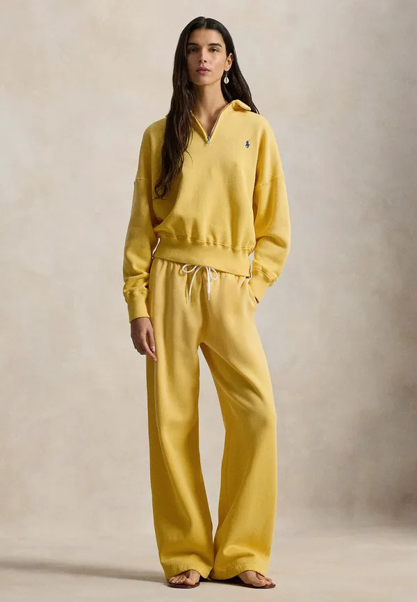 Флисовая толстовка с застежкой-молнией до середины груди Polo Ralph Lauren, Collegiate Yellow — фото 2