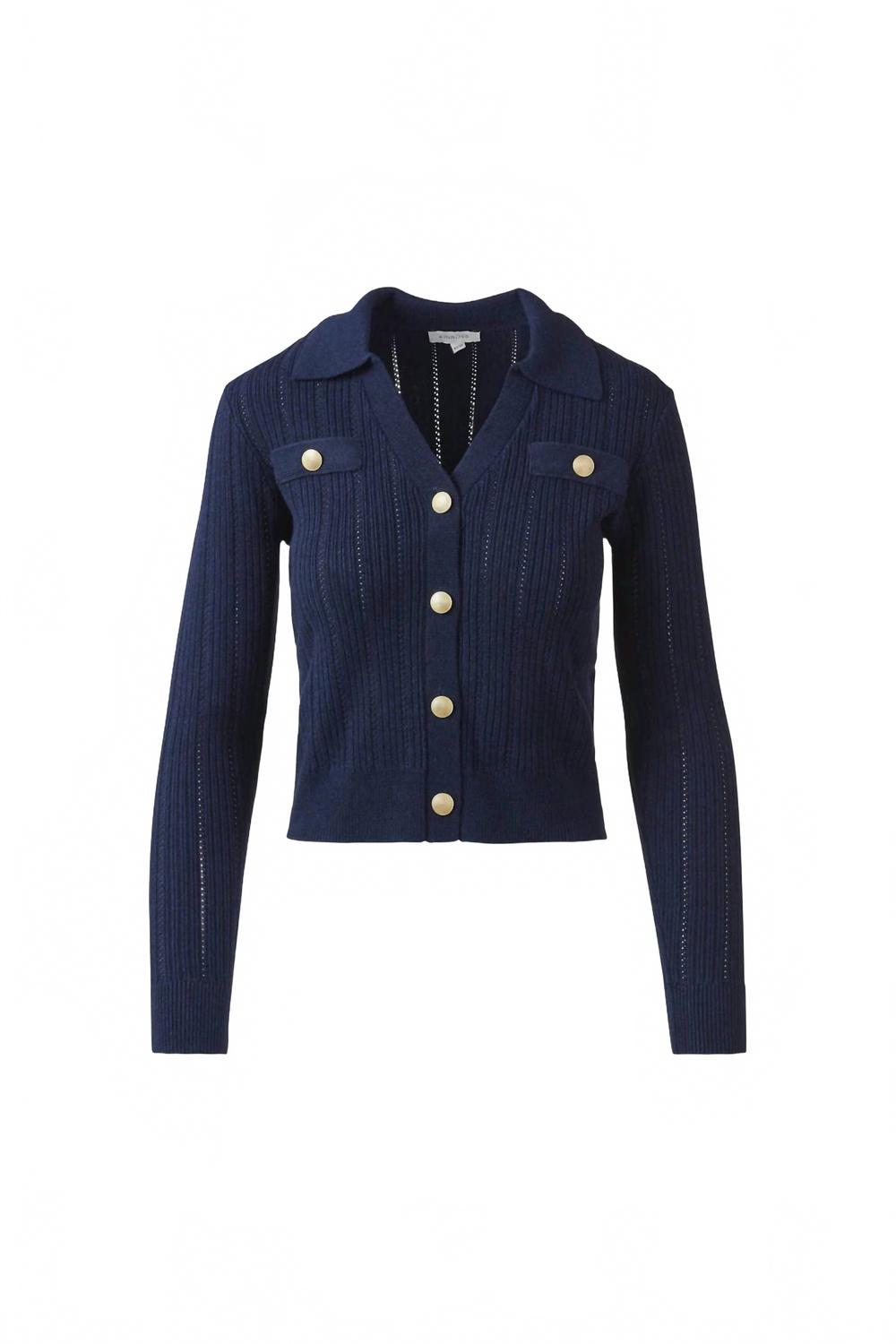 

Женский топ на пуговицах в рубчик, темно-синий Kinross, темно-синий