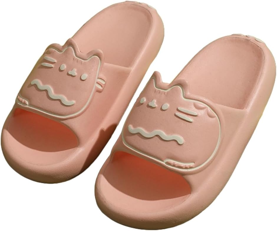 

Уютные тапочки на платформе для женщин и мужчин с очаровательным кошачьим рисунком, мягкие, нескользящие, для спальни, душа, бассейна, 2025 год Emgill, розовый