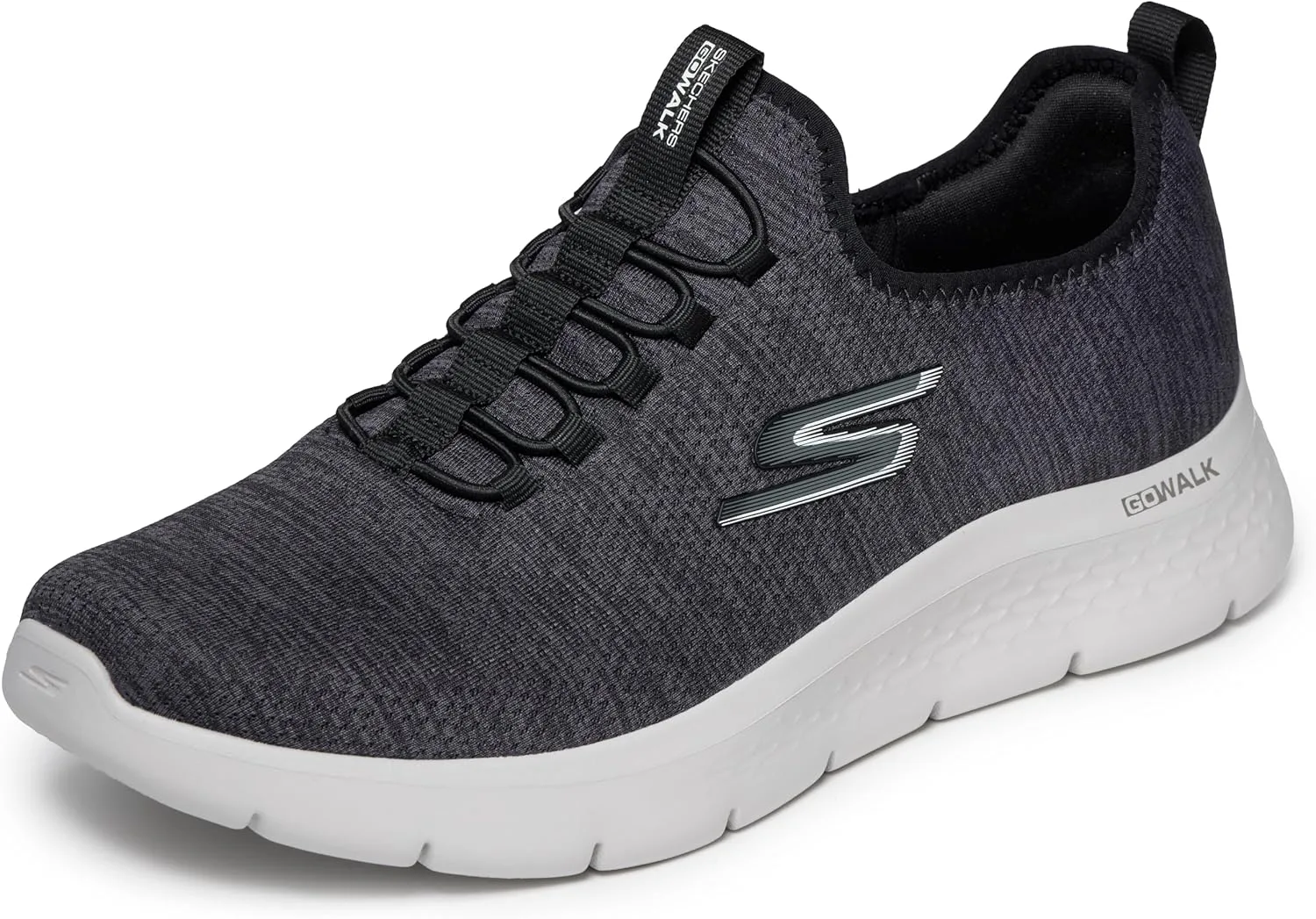 Мужские спортивные кроссовки Skechers Gowalk Flex с воздушной подушкой без шнурков, белый/черный