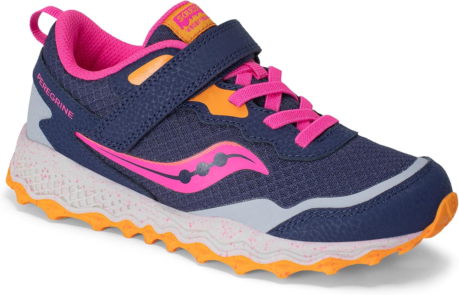 

Детские кроссовки Saucony Peregrine Kidz с альтернативной застежкой (унисекс), синий/розовый/темно-синий