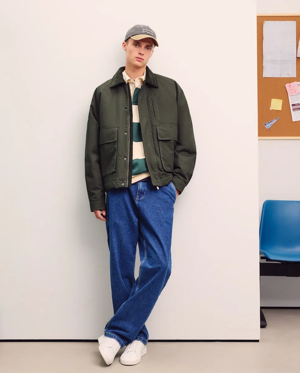 

Короткая куртка с бархатным воротником для мужчин Green Coast, темно-зеленый