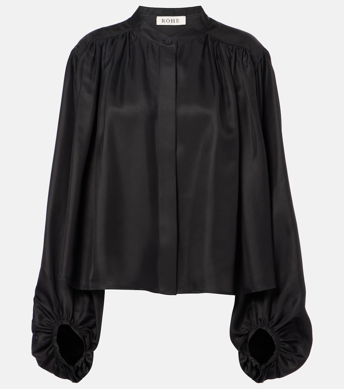 

Плиссированная шелковая блузка Róhe, черный
