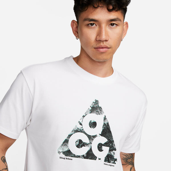 Футболка Nike ACG Logo T-shirt 'White Green', белый — фото 3
