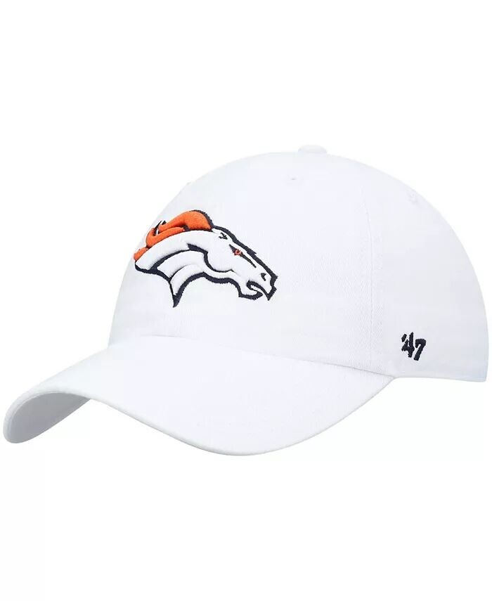 

Мужская белая регулируемая шапка Denver Broncos Clean Up '47 Brand