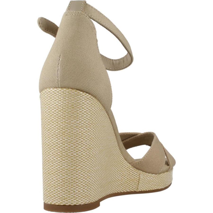 Сандалии Tommy Hilfiger модель Flag High Wedge Espad Cr цвет светло-коричневый — фото 3