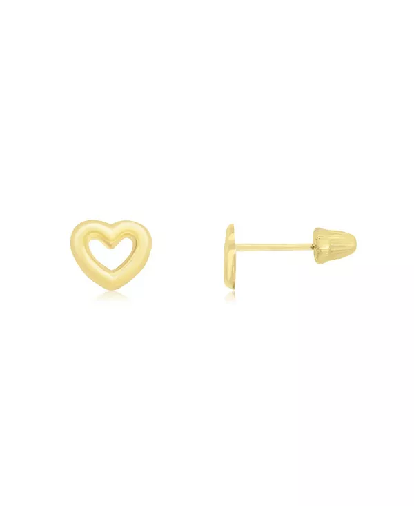 

Серьги-Гвоздики с завинчивающейся застежкой в форме детского сердца, золото 14 карат The Lovery, gold