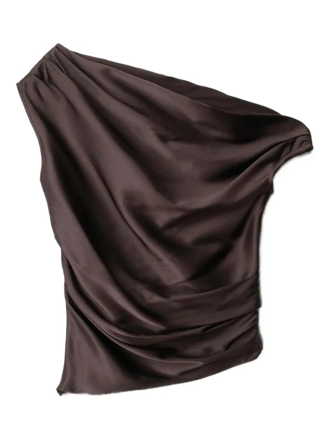 

Топ STAUD draped asymmetric top, коричневый