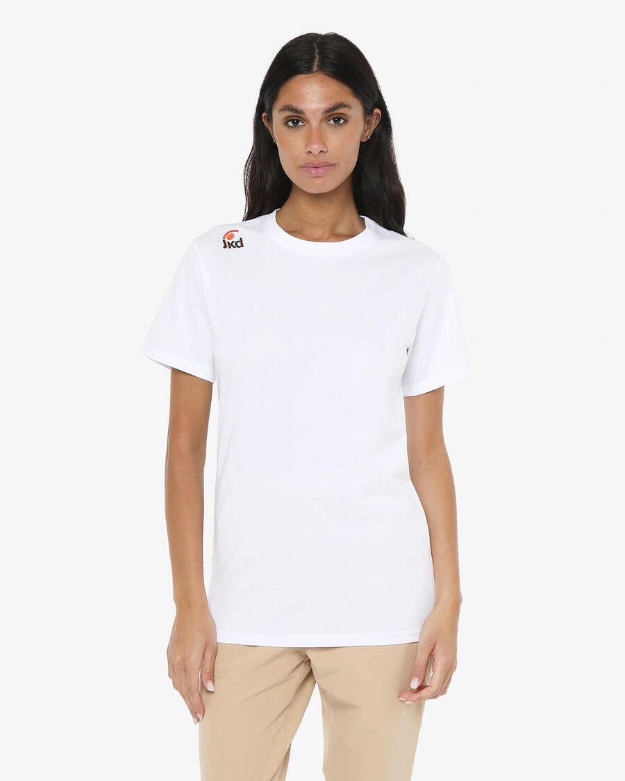 

JAKED Белая синтетическая фитнес-футболка для мужчин и женщин