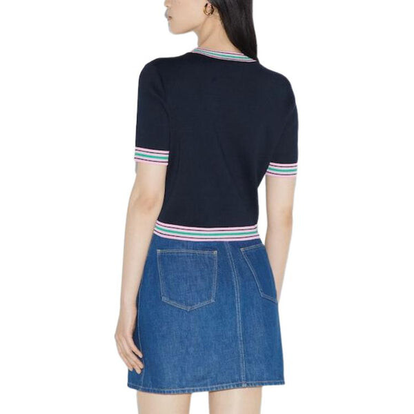 Свитер fine knit sweater with embroidery 'navy' Gucci, синий — фото 3