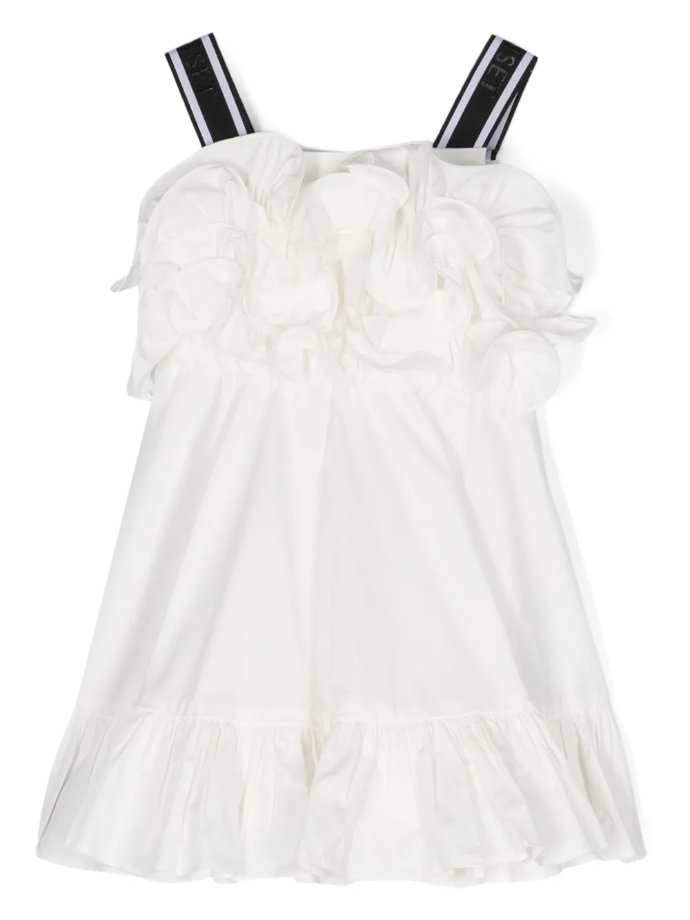 

Поплиновое платье с оборками TWINSET Kids, белый