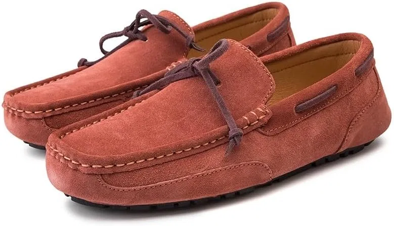 Лоферы мужские, кожаная замша, Brick Red