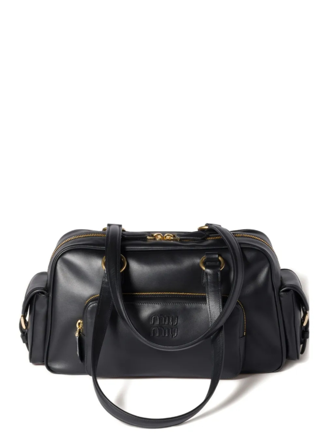 

Сумка Miu Miu Pocket из кожи наппа с верхней ручкой, черный
