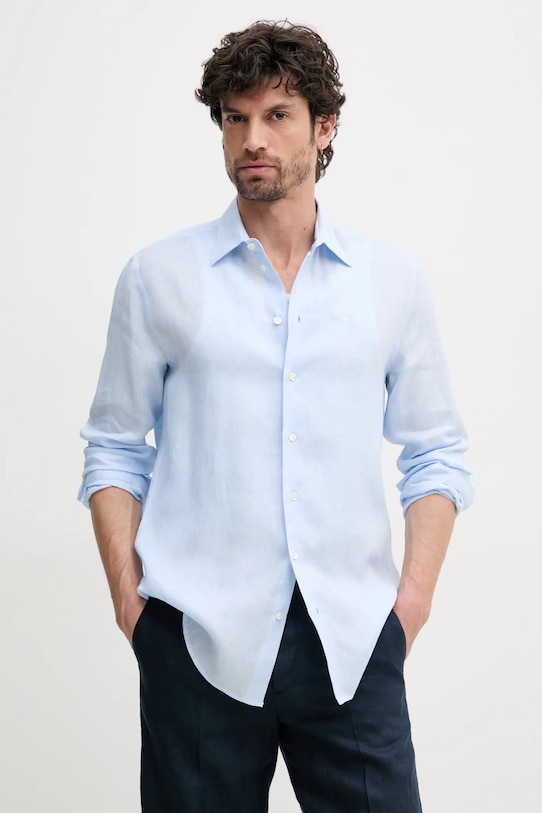 

Льняная рубашка Emporio Armani, синий