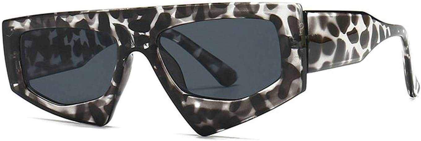 

Солнцезащитные очки COTIA в стиле ретро, ​​неровная квадратная форма, женские, модные, с ярким леопардовым принтом, защита от УФ-излучения UV400, мужские, с толстой оправой и градиентным переходом цвета, Grey Leopard